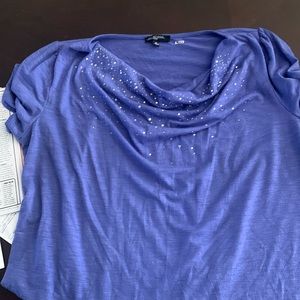 Notations purple size 1x short sleeve top